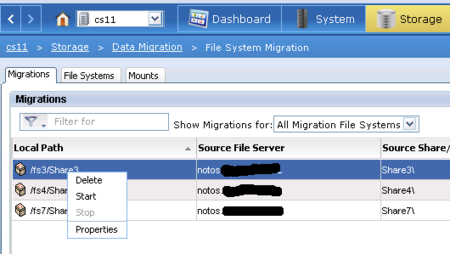 CIFS- Migration bei einer EMC VNX